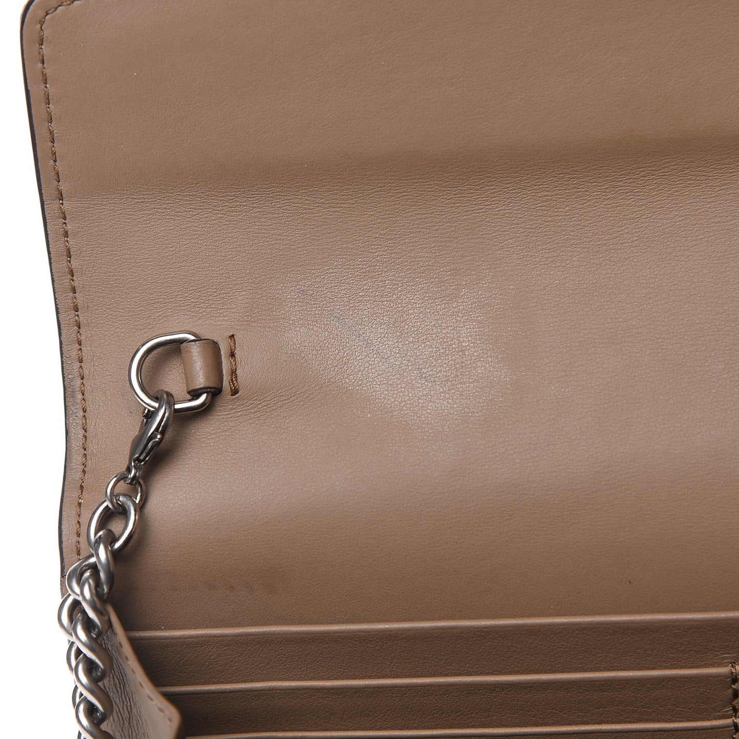 GG Supreme Monogram Mini Dionysus Chain Wallet Beige Taupe