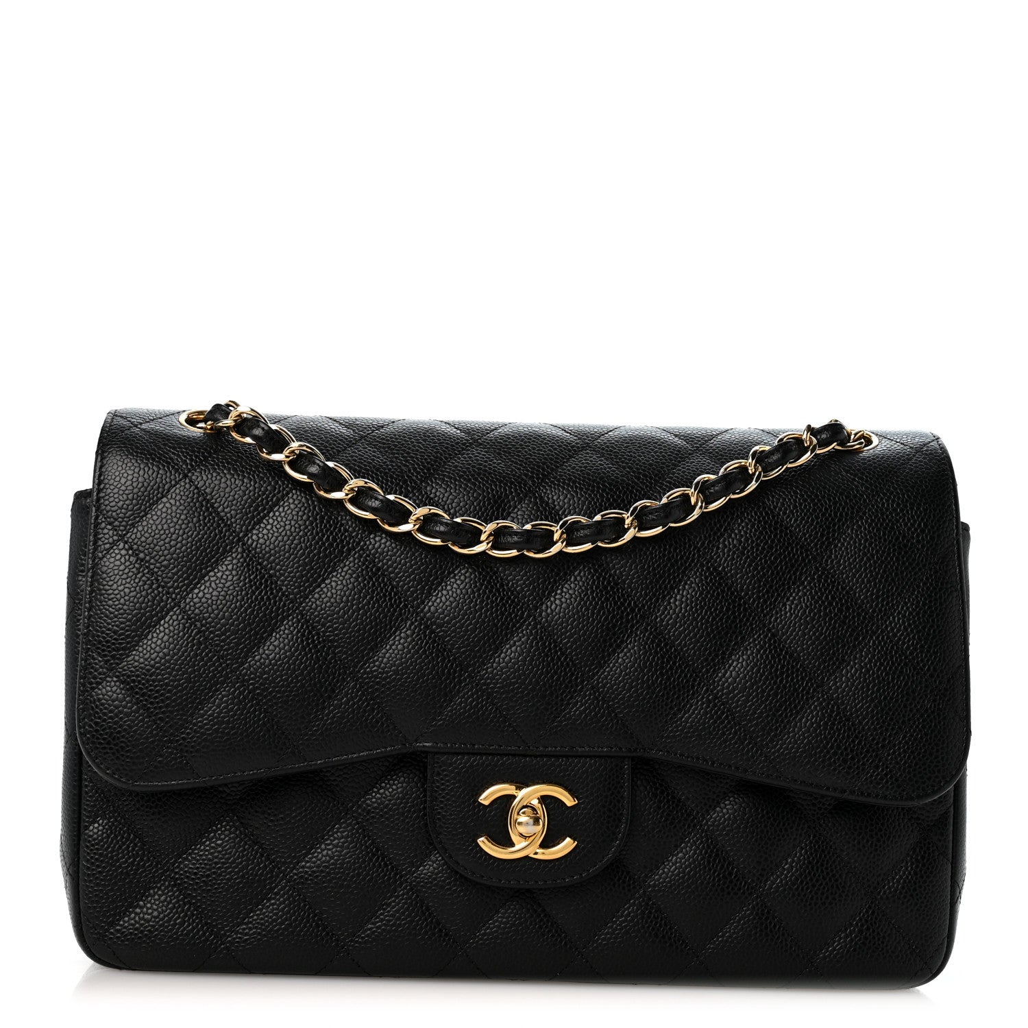 Chanel Caviar Quilted Jumbo Double Flap Black 1 of 12
