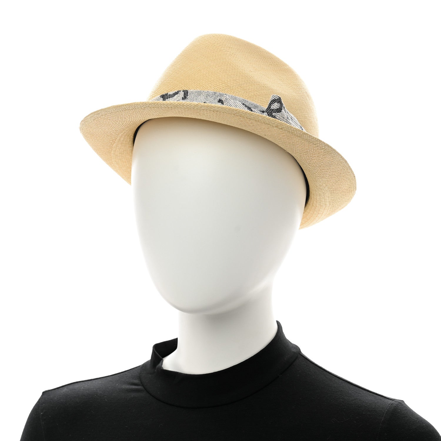 Chanel Straw CC Fedora Hat M Beige 2 of 8