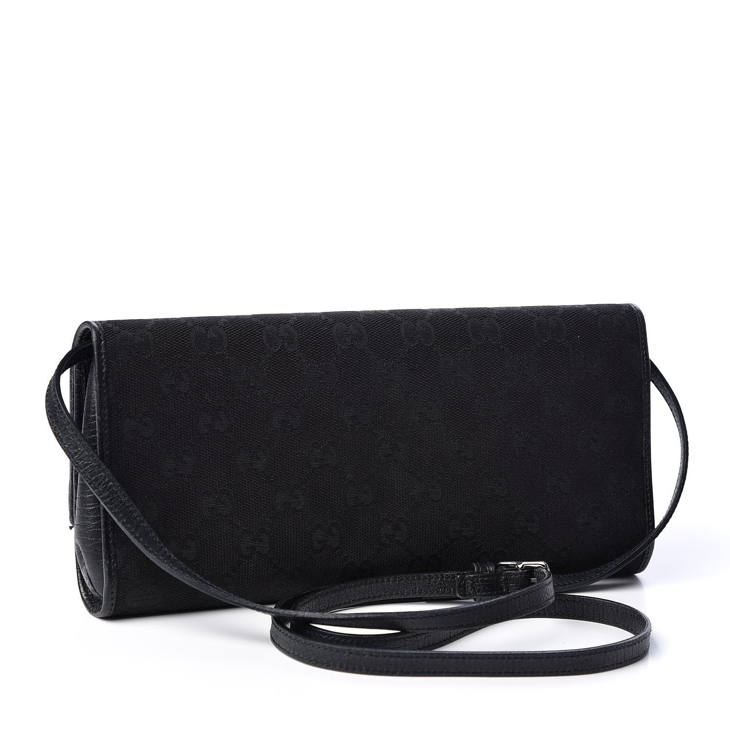 Gucci Monogram Bamboo Bar Clutch Black 2 of 10
