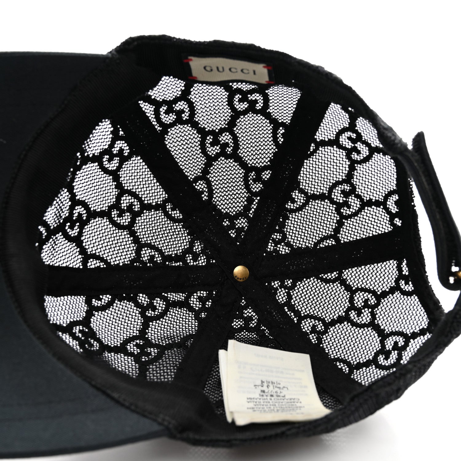 Gucci Mesh GG Monogram Shivali Baseball Hat L Black 7 of 11