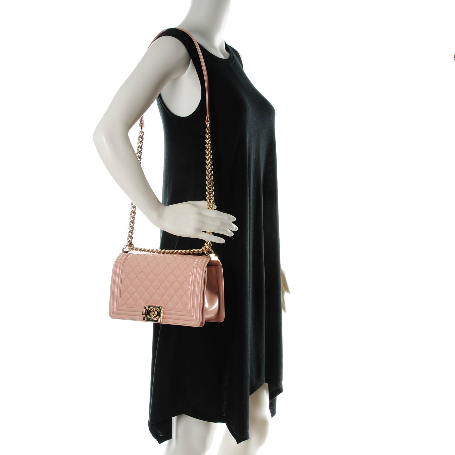 Chanel Iridescent Calfskin Quilted Medium Boy Flap Light Pink 2 of 7