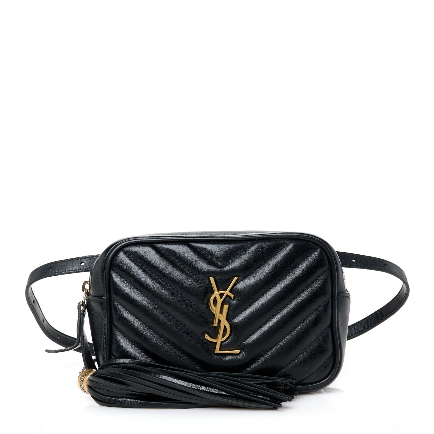Calfskin Matelasse Monogram Lou Belt Bag Black