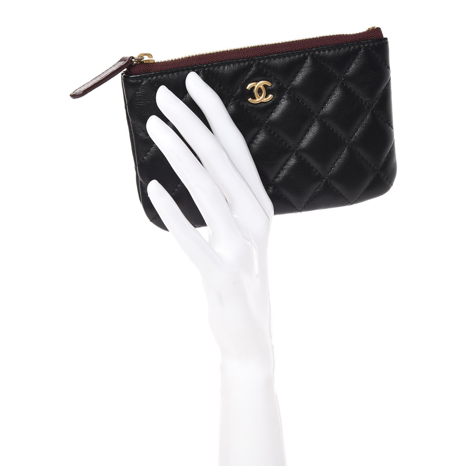 Chanel Lambskin Quilted Small Cosmetic Case Black 2 of 10