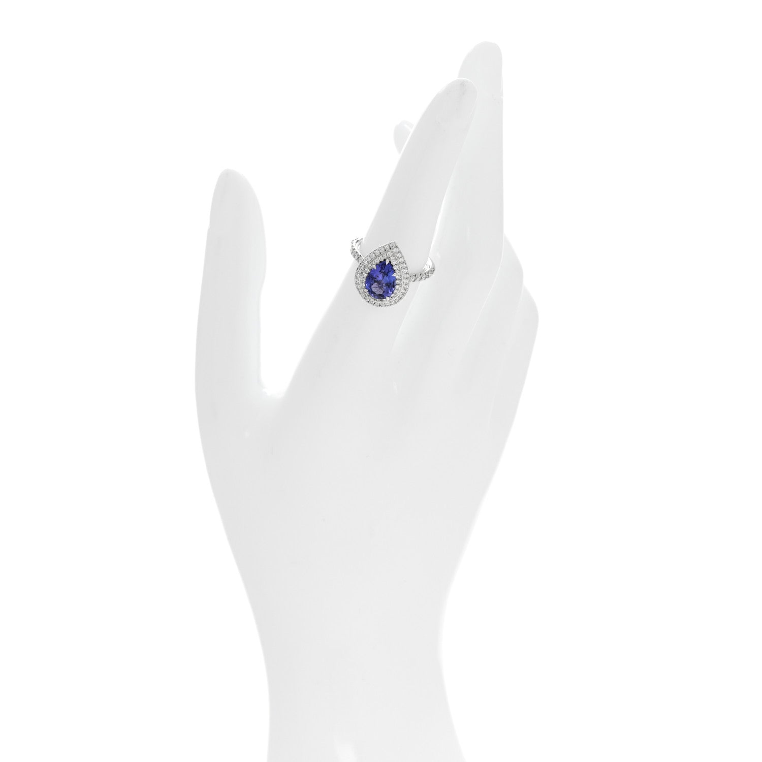 Tiffany Platinum Diamond Tanzanite Soleste Pear Cut Ring 52 6 2 of 4