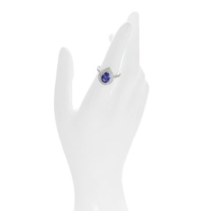 Tiffany Platinum Diamond Tanzanite Soleste Pear Cut Ring 52 6 2 of 4