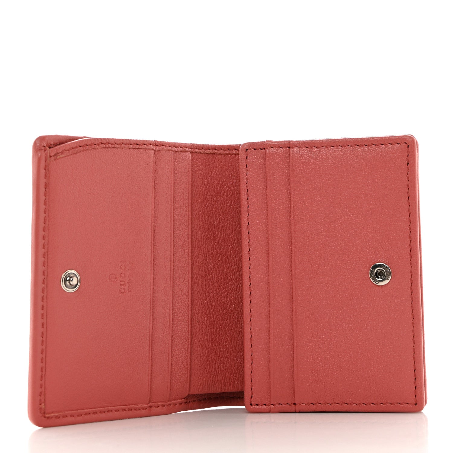 Gucci Sakai Be Green Calfskin Diagonal Stitched Blondie Card Case Wallet Pink 5 of 8