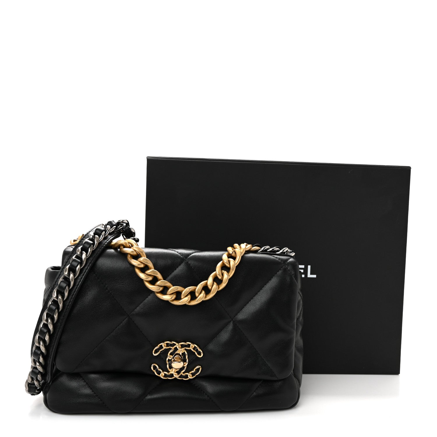 Chanel Lambskin Quilted Medium Chanel 19 Flap Black 11 of 11