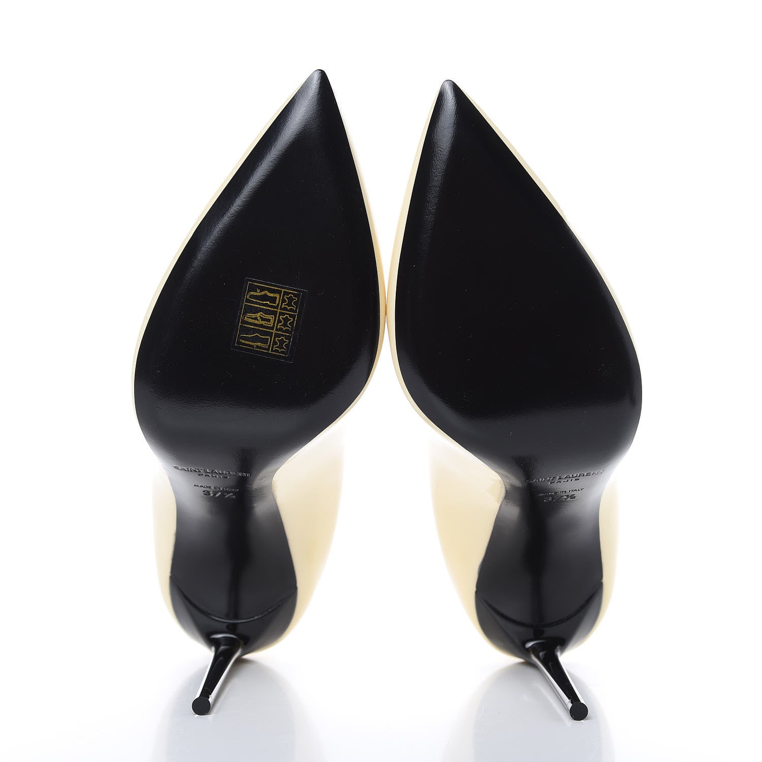 Saint Laurent Patent Calfskin Teddy High Vamp 105 Pumps 37.5 White 5 of 10