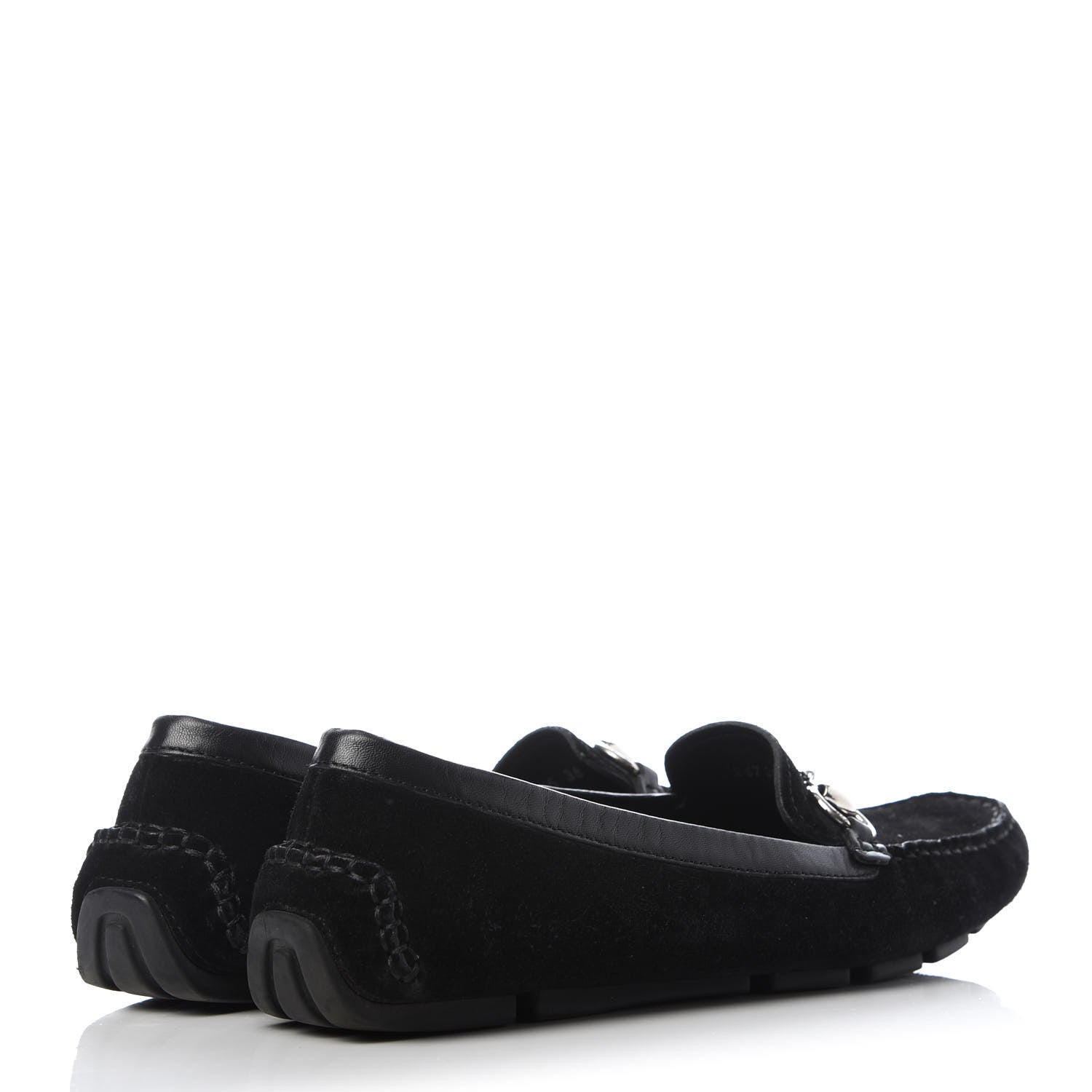 Gucci Suede Womens Horsebit Driver Loafers 38 Black 4 of 10