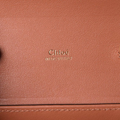 Chloe Calfskin Crocodile Embossed Small Aby Lock Chestnut Brown 6 of 7