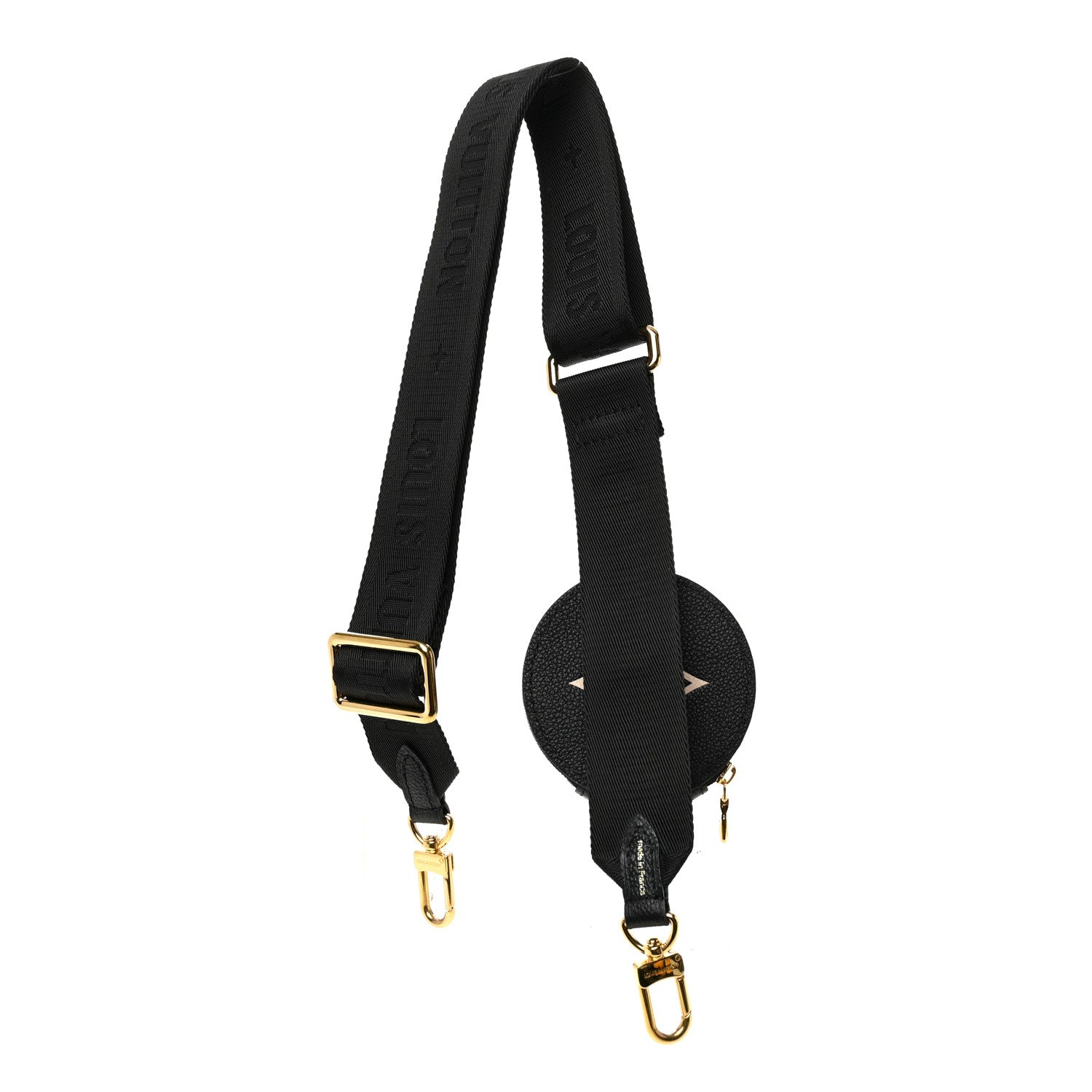 Louis Vuitton Nylon Empreinte Monogram Giant Bandouliere Strap with Coin Purse Black Beige 2 of 6