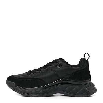 Chanel Nylon Suede Calfskin CC Sneakers 40 Black 1 of 9