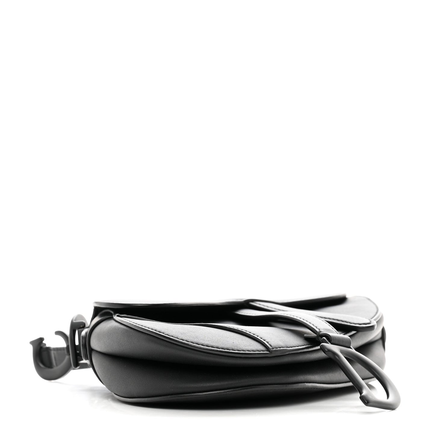 Ultra Matte Calfskin Mini Saddle Bag Black