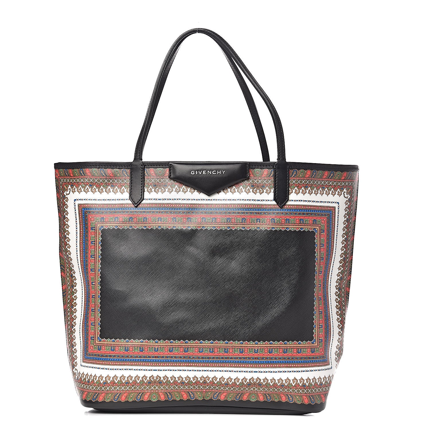 Givenchy Textured Coated Canvas Medium Scarf Print Antigona Tote Black 1 of 11