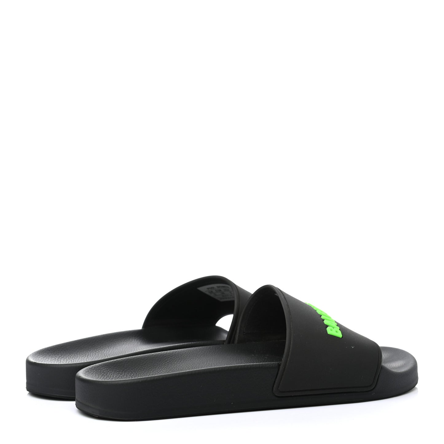 PVC Logo Womens Pool Slide Sandals 38 Black Green