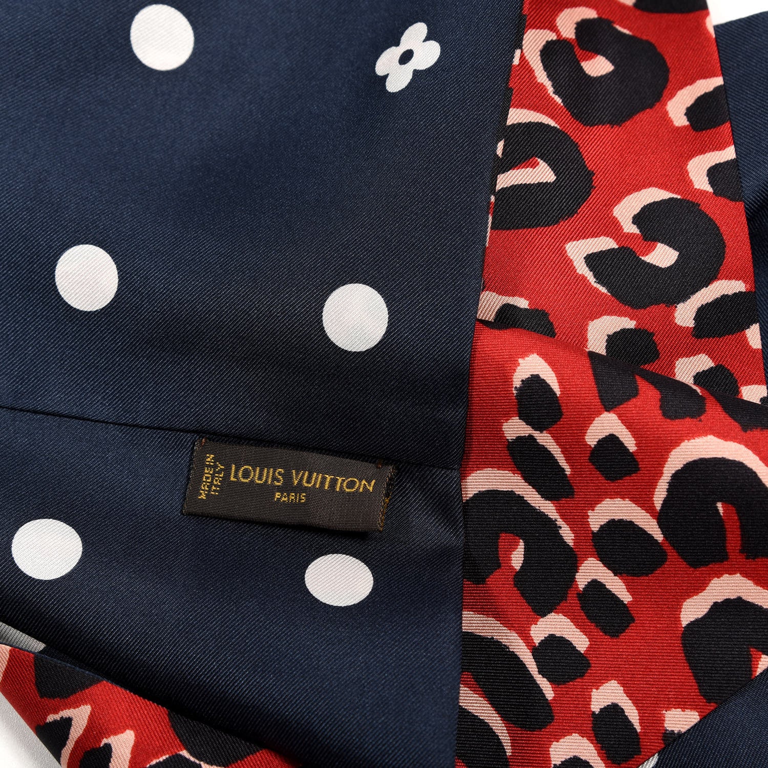 Louis Vuitton Silk Leopard Snood Scarf Red 2 of 3