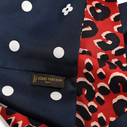 Louis Vuitton Silk Leopard Snood Scarf Red 2 of 3