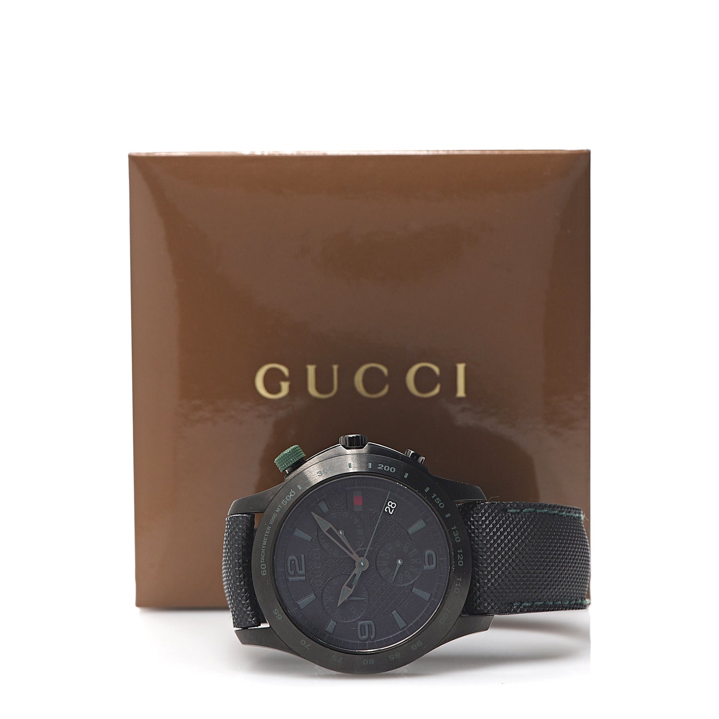 PVD Stainless Steel Nylon 45mm G-Timeless Chronograph Quartz Watch Black