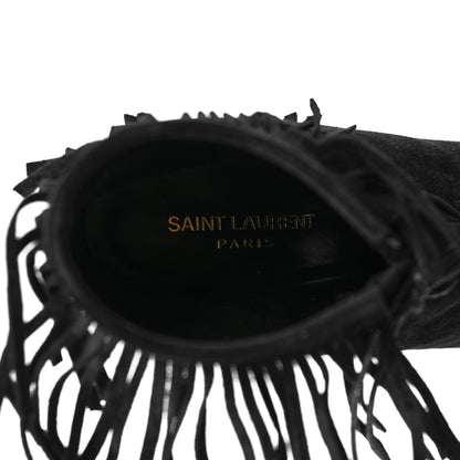 Saint Laurent Suede Fringe Babies Ankle Boots 41 Black 7 of 9