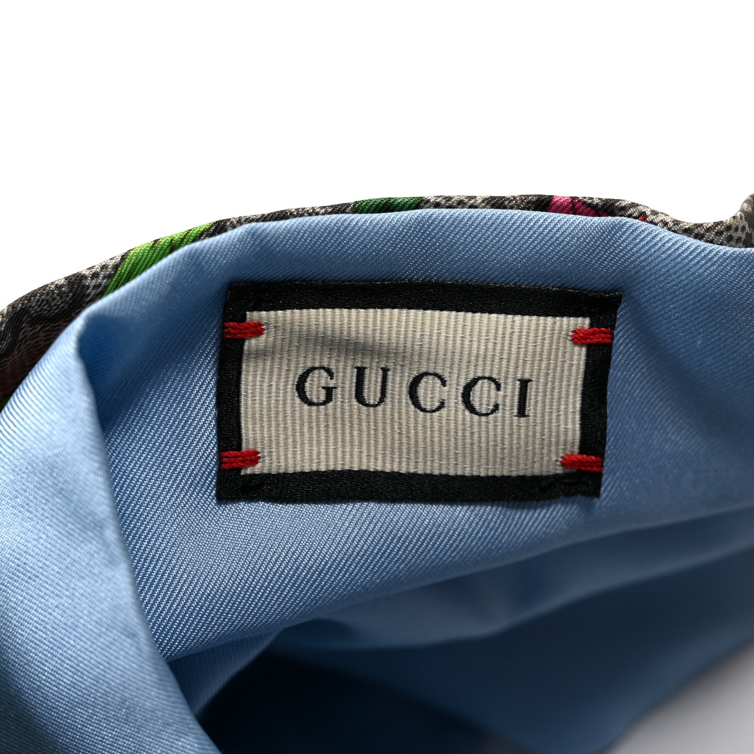 Gucci Silk Monogram Flora Print Headband M Blue 3 of 5