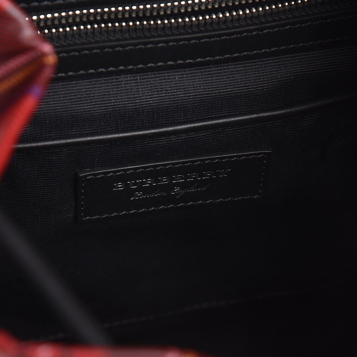 Burberry Laminated Tartan Patchwork Medium Rucksack Backpack Military Red 6 of 9