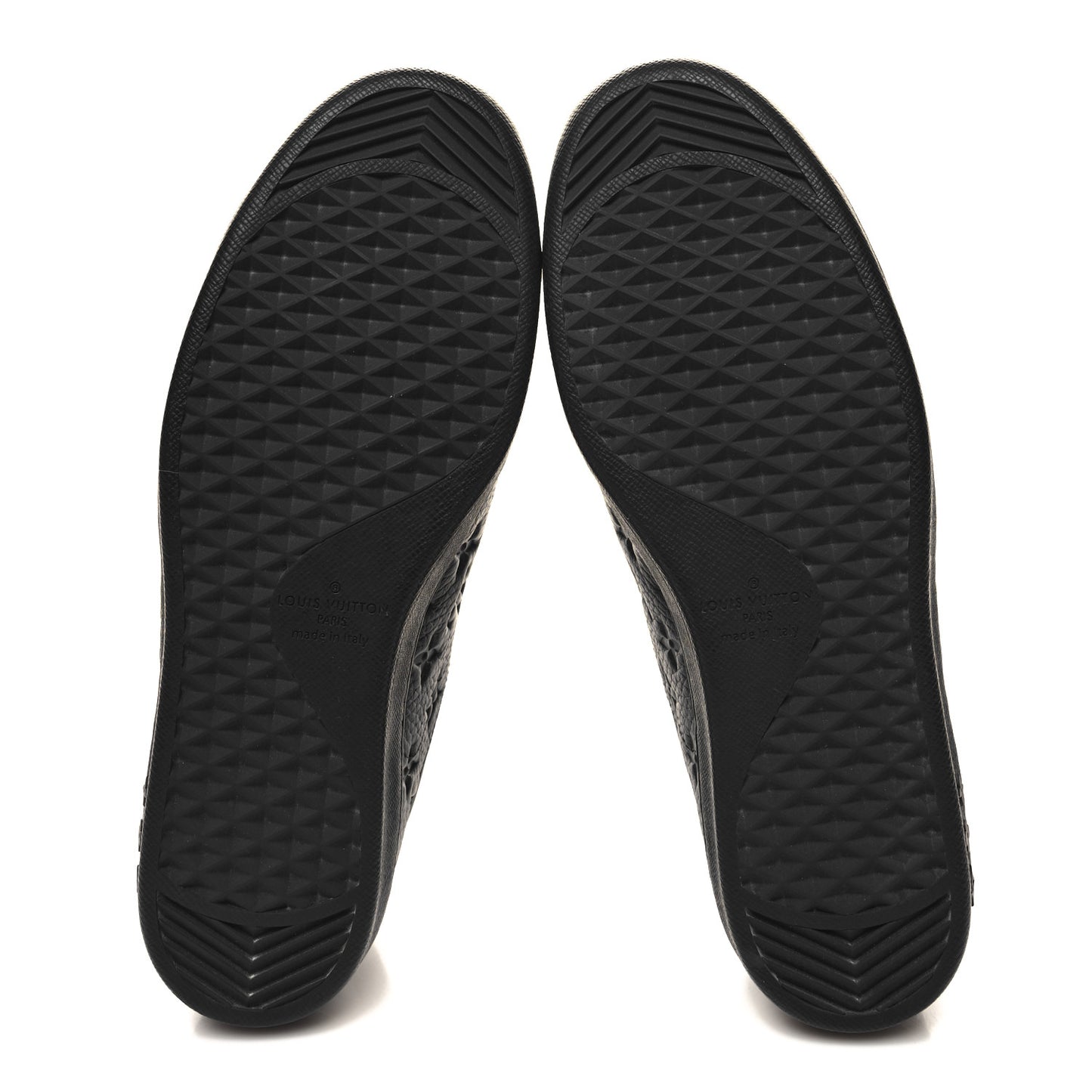 Grained Calfskin Embossed Monogram Mens Luxembourg Sneakers 9.5 Black