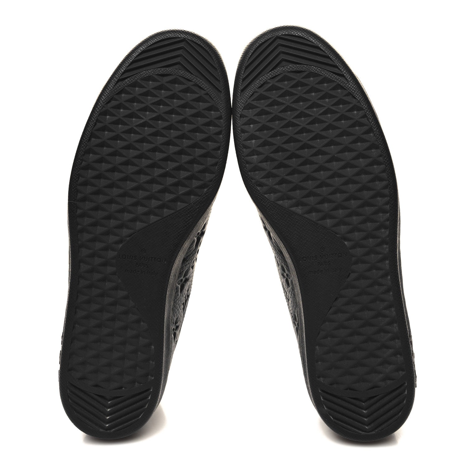 Louis Vuitton Grained Calfskin Embossed Monogram Mens Luxembourg Sneakers 9.5 Black 5 of 8