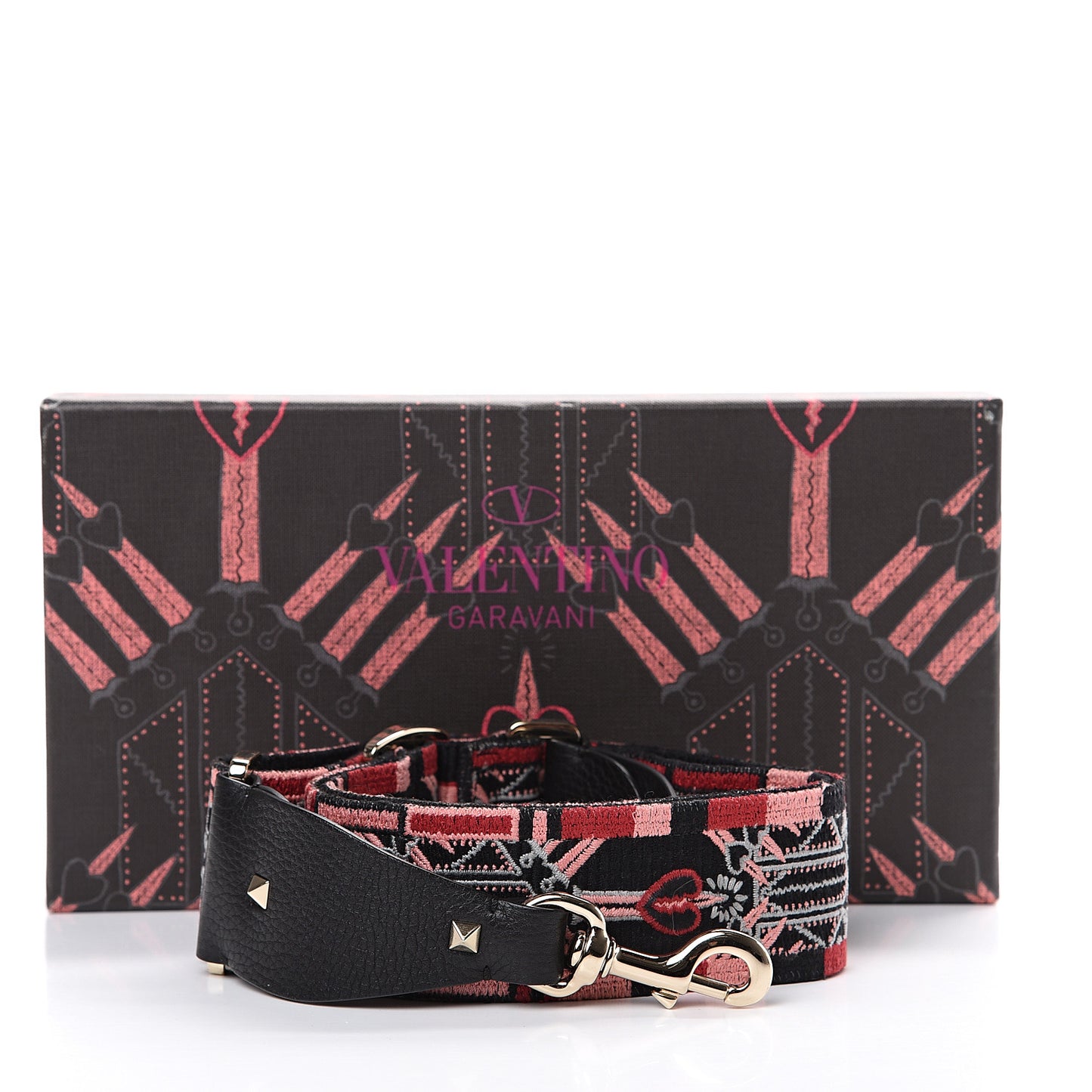 Canvas Loveblade Embroidered Rockstud Guitar Strap Multicolor