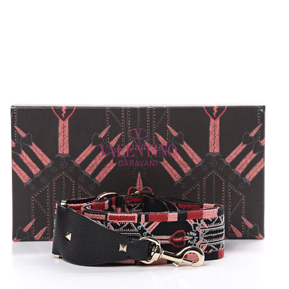 Valentino Garavani Canvas Loveblade Embroidered Rockstud Guitar Strap Multicolor 4 of 4