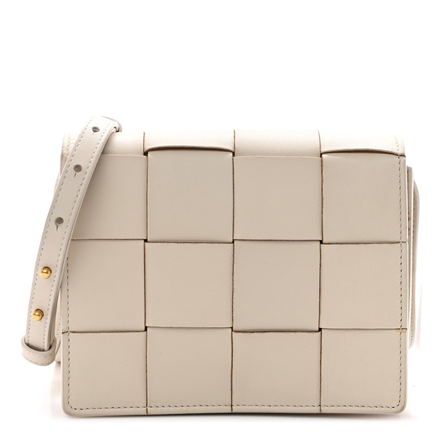 Bottega Veneta Lambskin Maxi Intrecciato Mini Cassette Crossbody Bag Plaster 1 of 9