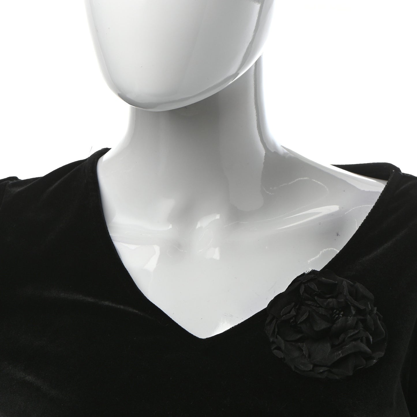 Silk Flower Brooch Black