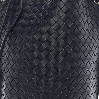 Bottega Veneta Nappa Intrecciato Medium Knot Bucket Bag Navy Blue 8 of 10