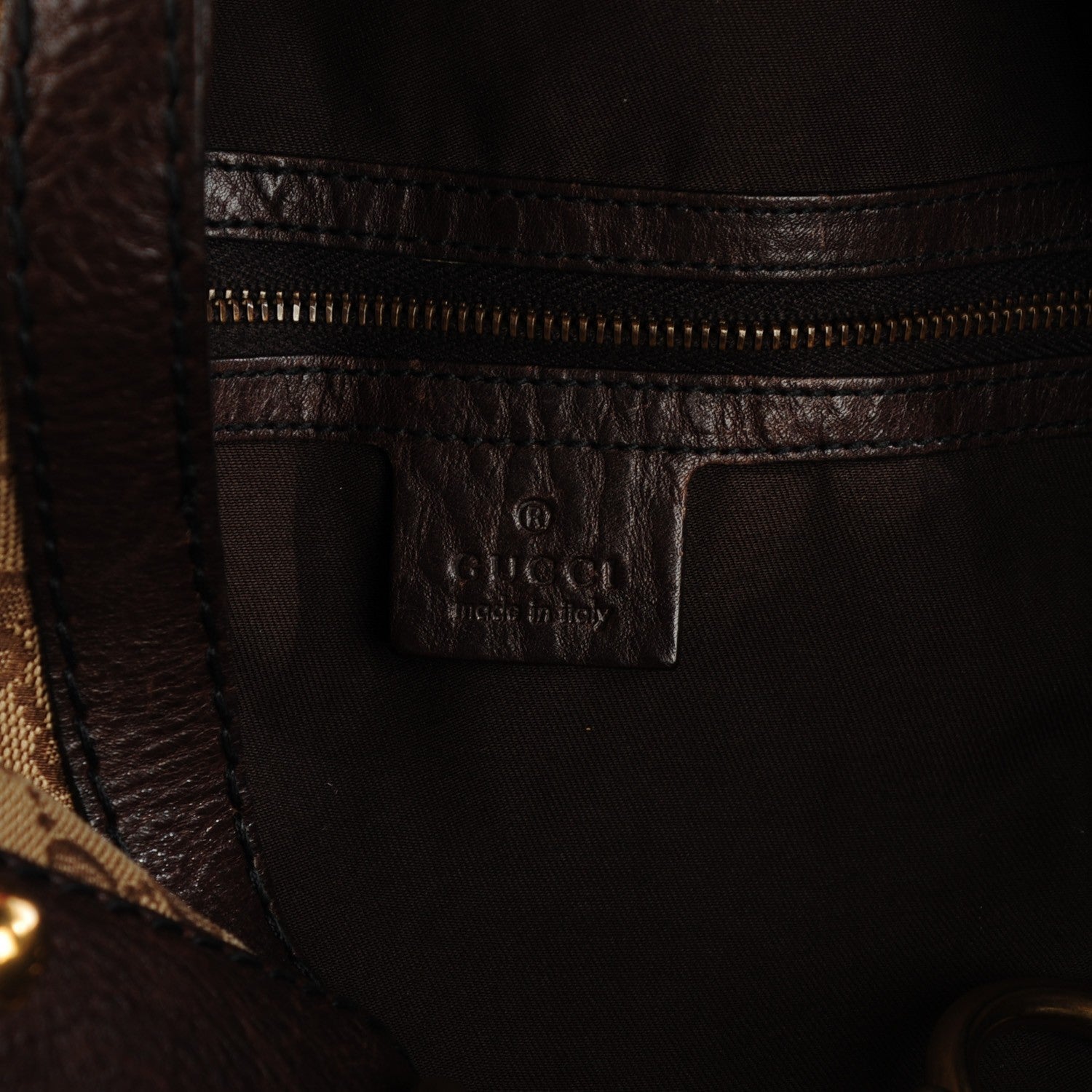 Gucci Monogram Large Jockey Hobo Dark Brown 7 of 8