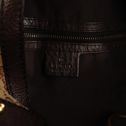 Gucci Monogram Large Jockey Hobo Dark Brown 7 of 8