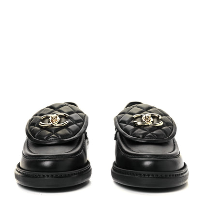 Chanel Lambskin Quilted CC Turnlock Loafers 36 Black 2 of 8