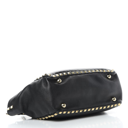 Valentino Garavani Vitello Small Rockstud Tote Black 5 of 16