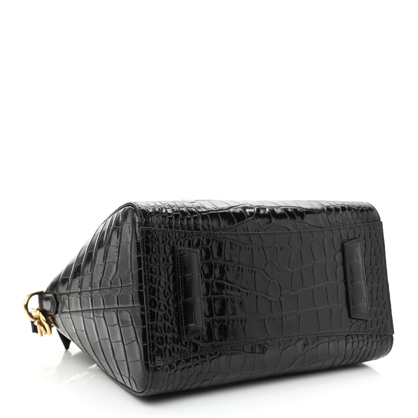 Calfskin Crocodile Embossed Small Antigona Black