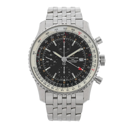 Breitling Stainless Steel 46mm Navitimer GMT World Automatic Watch Black A24322 1 of 5