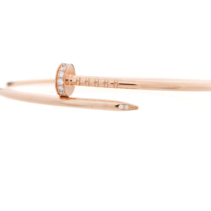 Cartier 18K Pink Gold Diamond Small Juste Un Clou Bracelet 15 4 of 5