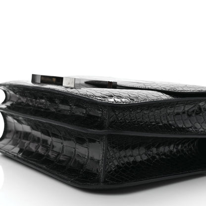 Hermes Shiny Alligator Enamel Constance 24 Black 7 of 8