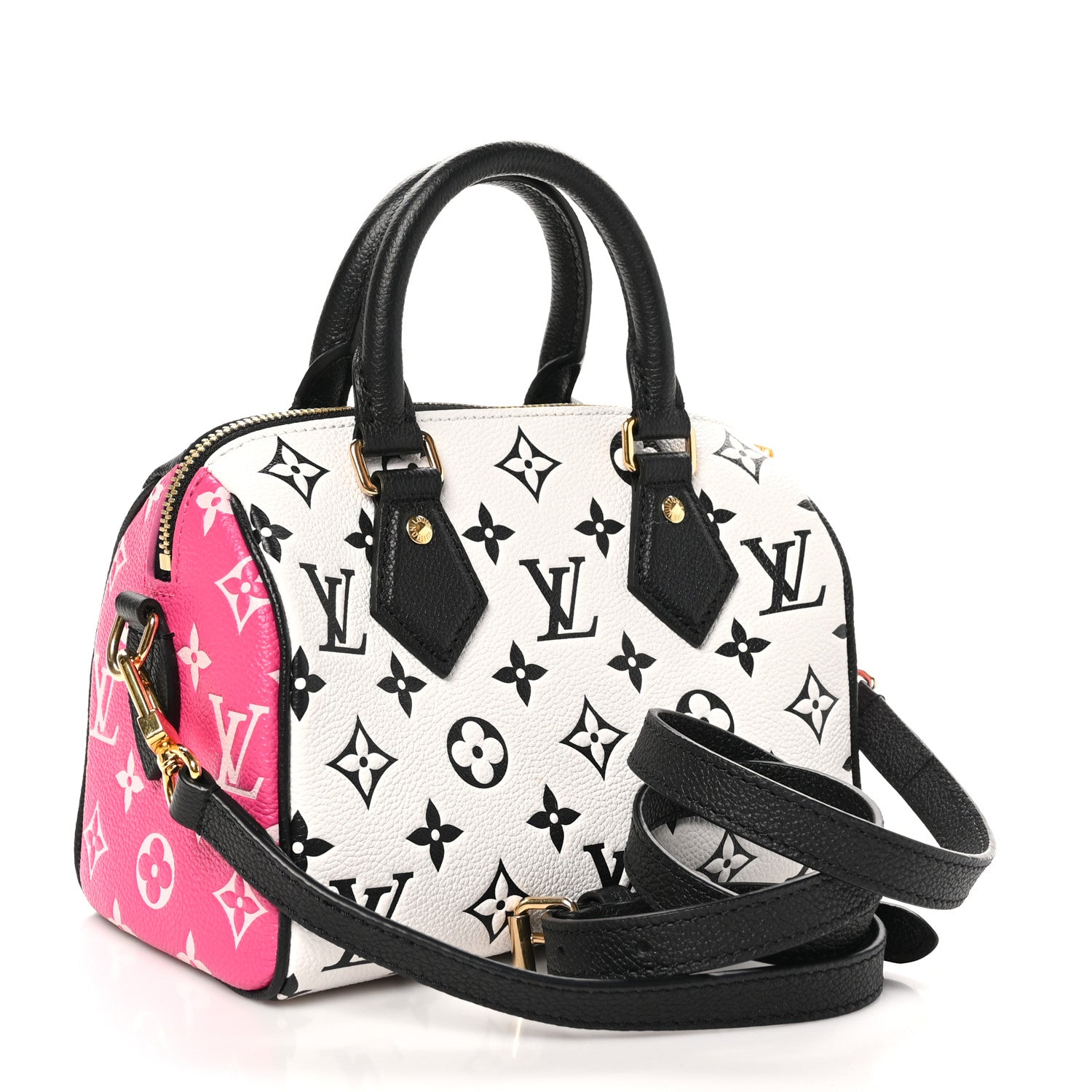 Louis Vuitton Empreinte Monogram Spring in the City Speedy Bandouliere 20 Black White Pink 3 of 9