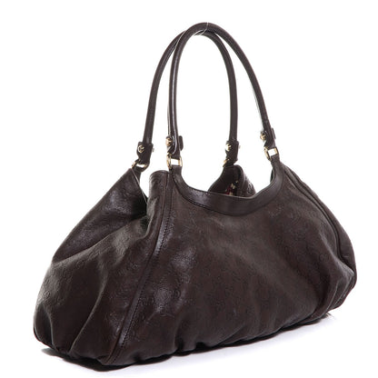 Gucci Guccissima Large D Gold Hobo Chocolate Brown 3 of 7