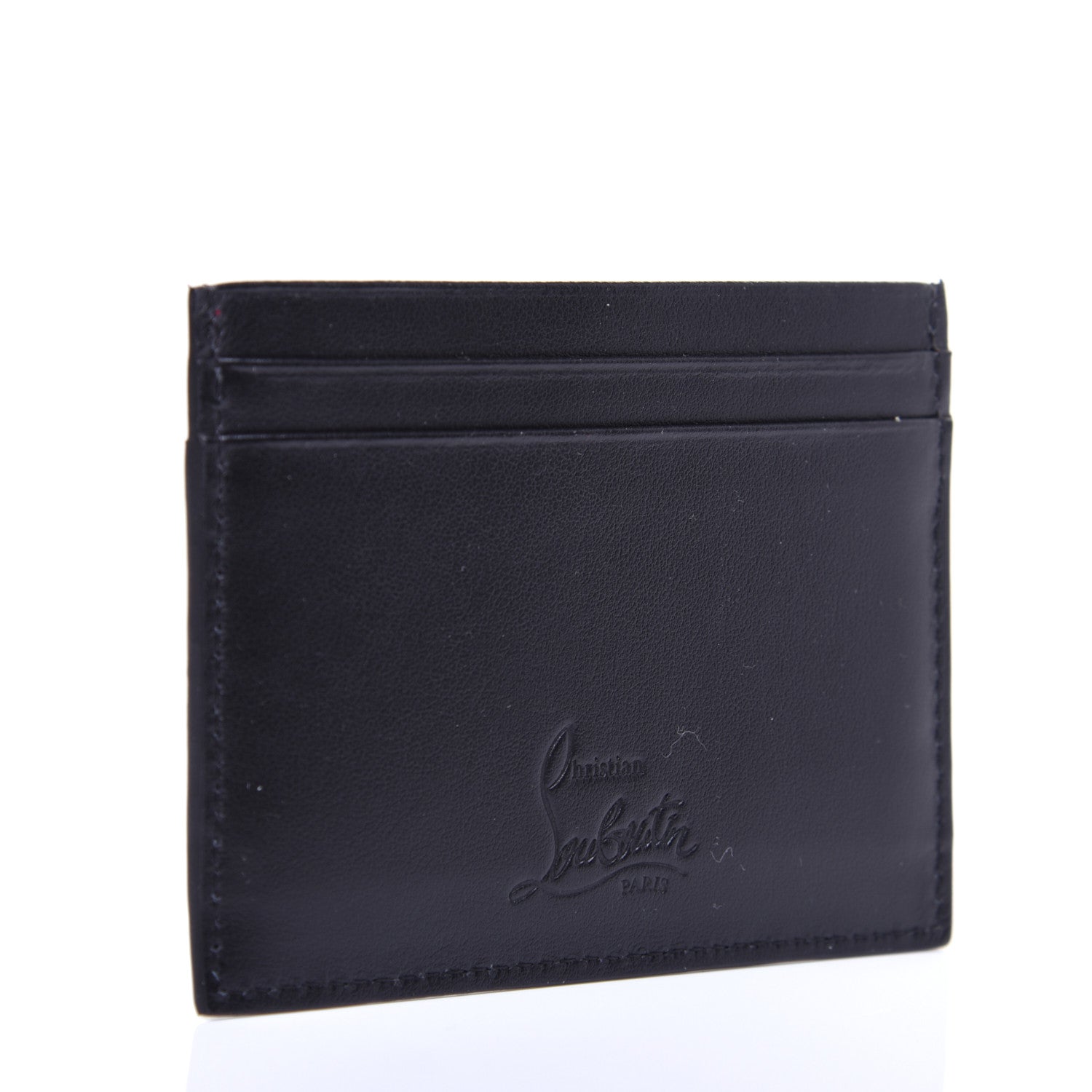 Christian Louboutin Calfskin Paris Spikes Kios Card Holder Black 3 of 8