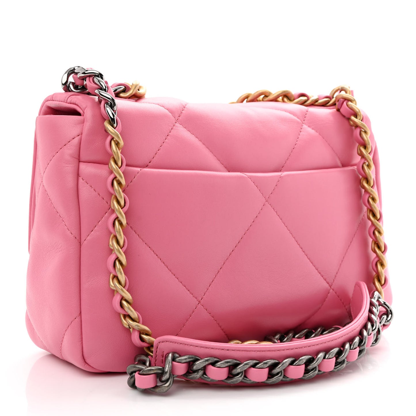 Lambskin Quilted Medium Chanel 19 Flap Pink