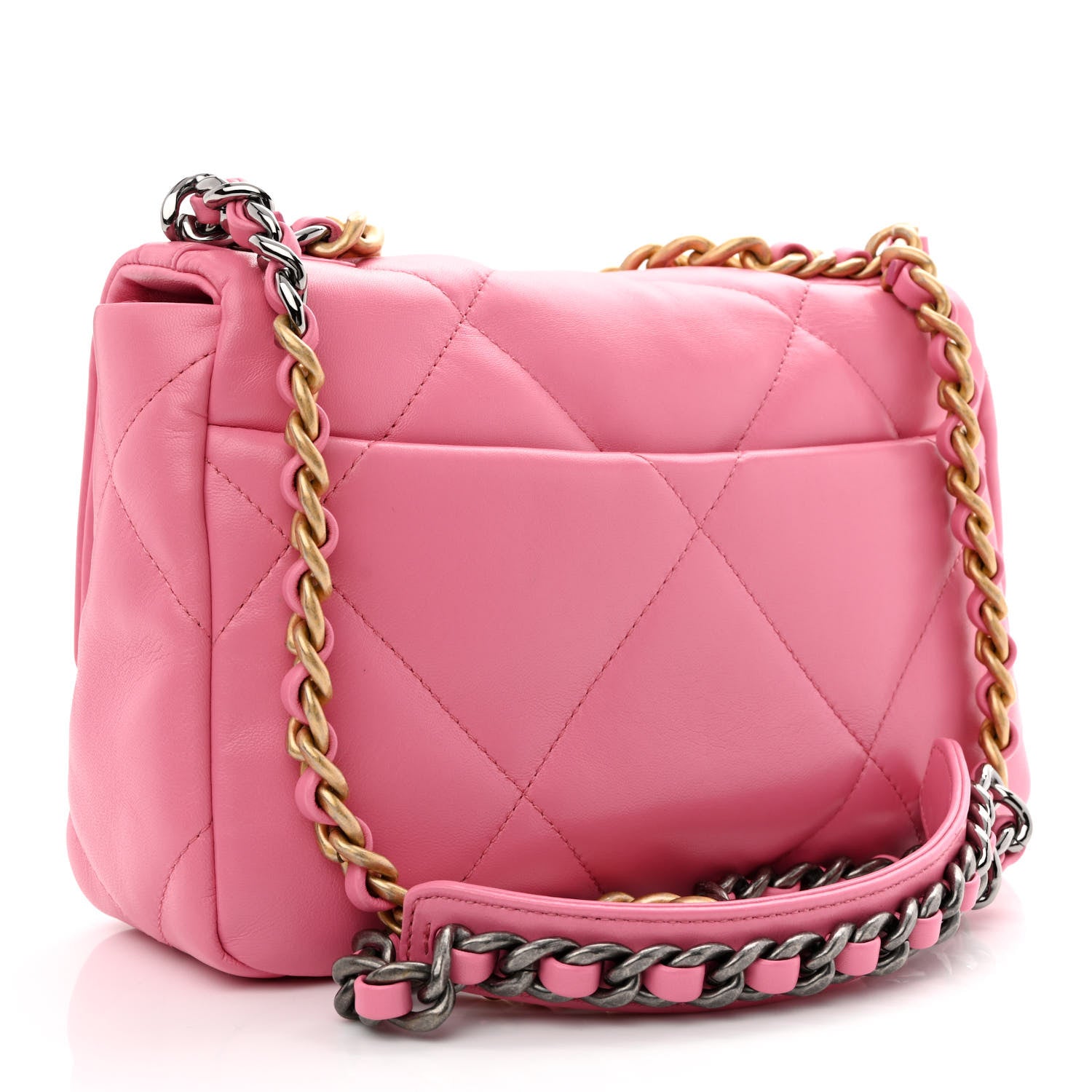 Chanel Lambskin Quilted Medium Chanel 19 Flap Pink 3 of 11