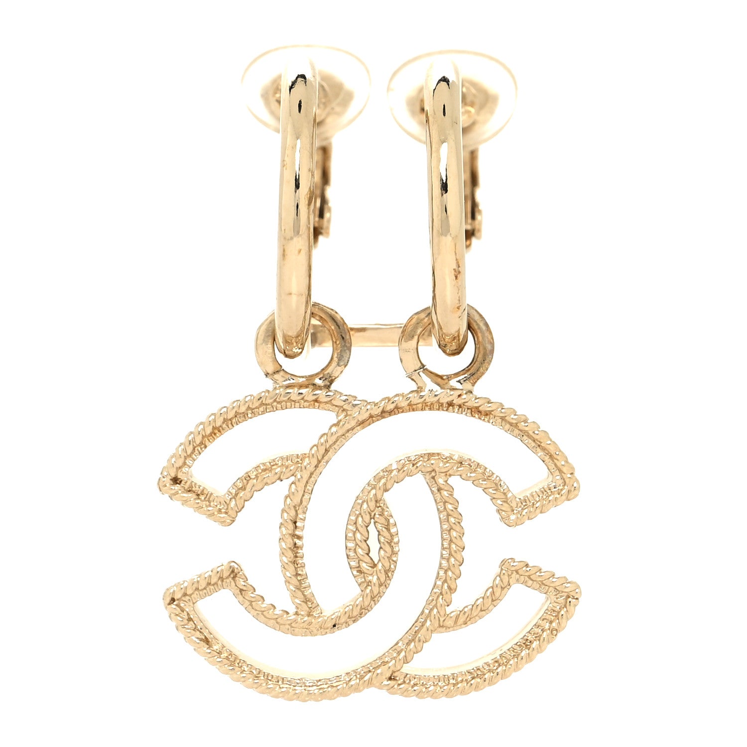 Chanel CC Dangle Clip On Earring Gold 1 of 4