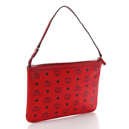MCM Visetos Liz Shopper Tote Pouch Ruby Red 3 of 8