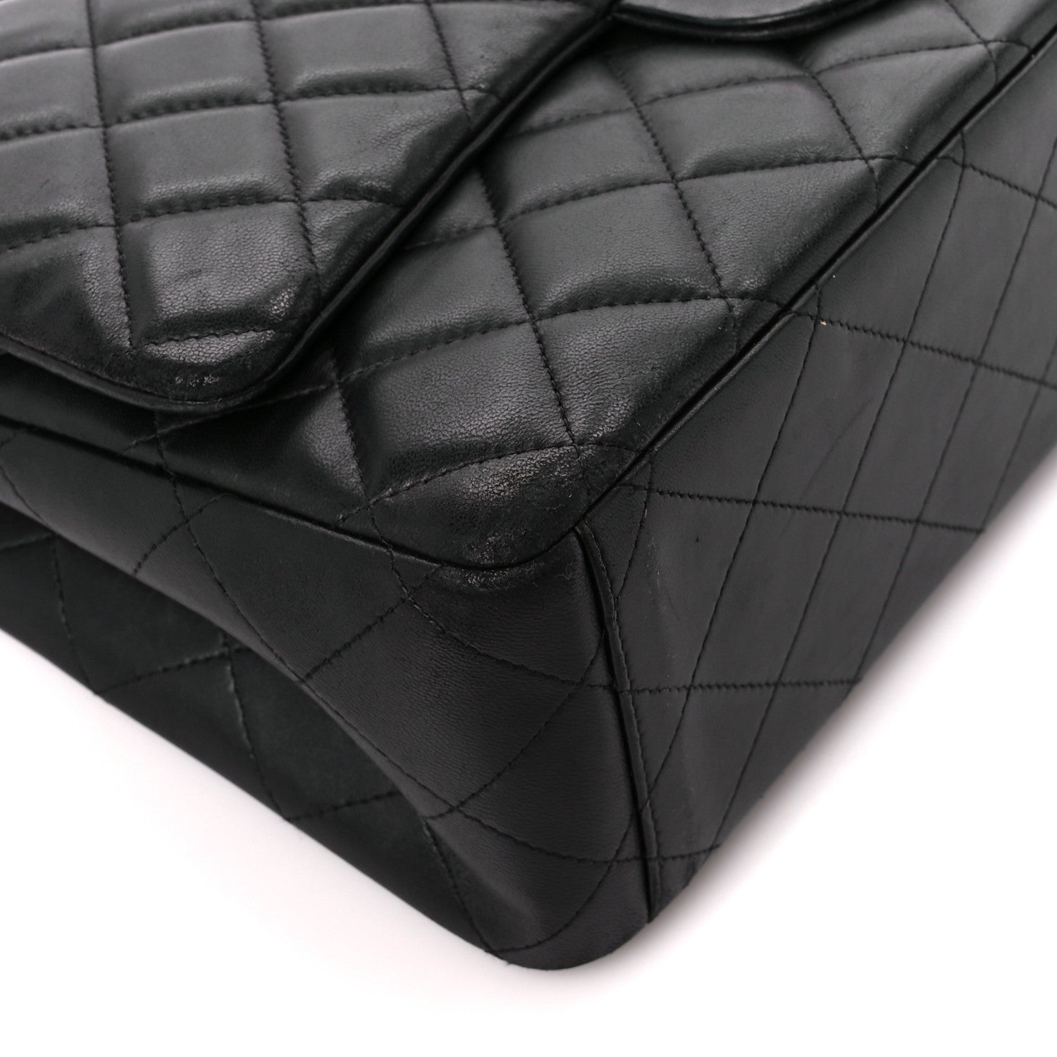 Chanel Lambskin Quilted Maxi Double Flap Black 11 of 12