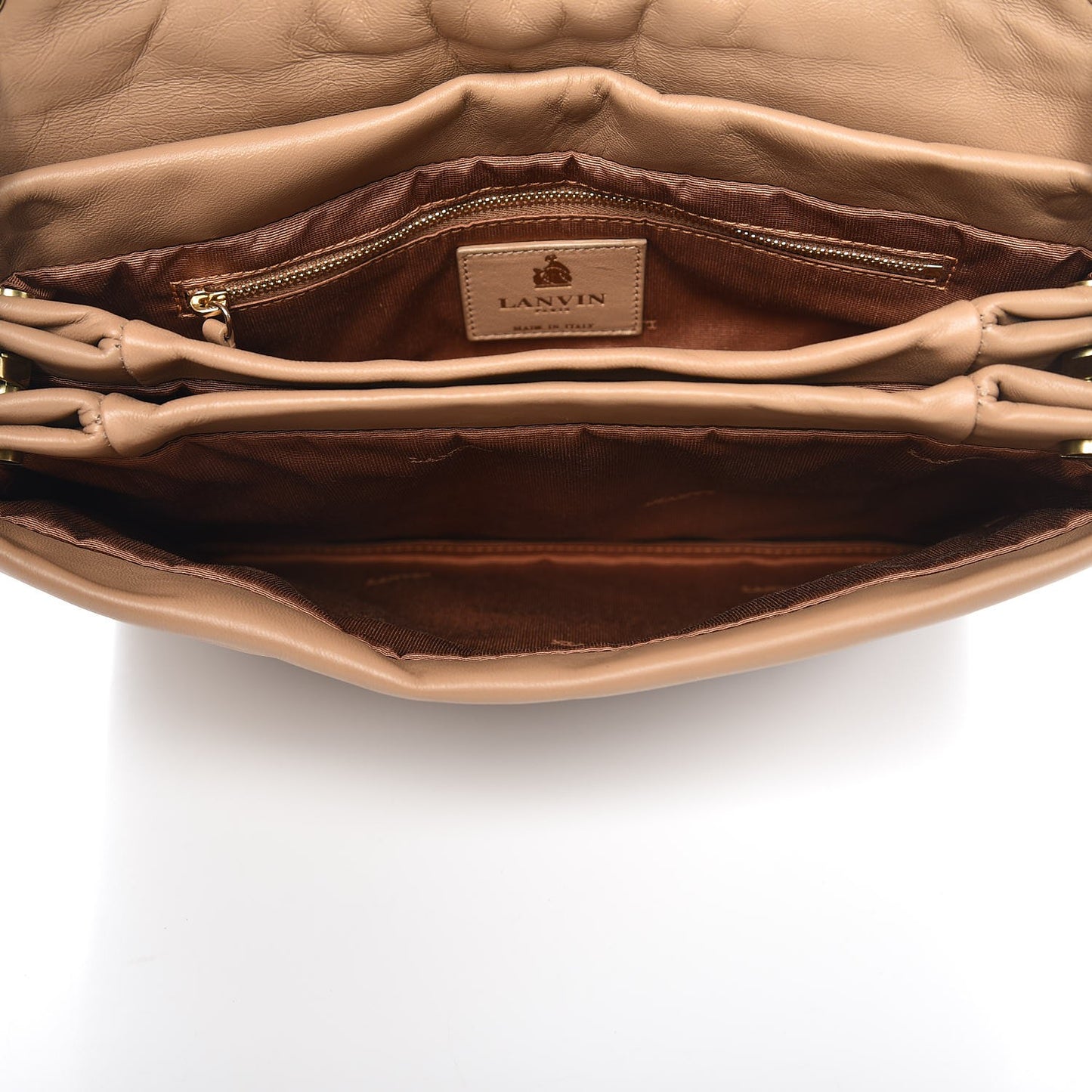 Lambskin Quilted Medium Sugar Flap Shoulder Bag Sand